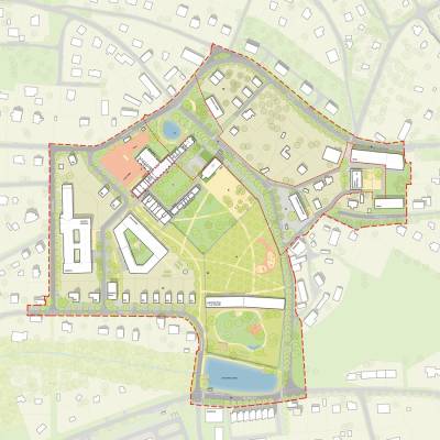 Vize pro obec Hradištko - situační plán (vizualizace tým MENU architekti).