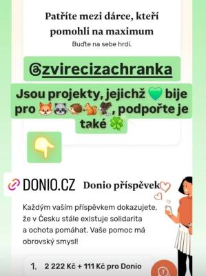 Sbírka na Donio na nový vůz zvířecí záchranky (screen redakce).